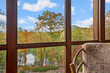 Mountain and pond porch view