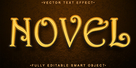 Canvas Print - Golden Novel Vector Fully Editable Smart Object Text Effect