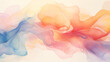 Ethereal Watercolor Waves, Pastel Orange and Blue Hues, Artistic Abstract Background with Copy Space