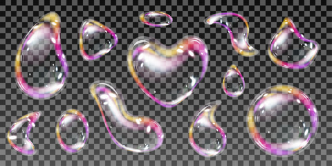 abstract realistic bubbles with refraction and glare. vector illustration with soapy foam or colorfu