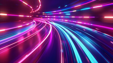 Wall Mural - vector artwork illustrating dynamic light motion and high-speed effects, capturing traffic motion an