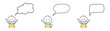 Collection of blank speech bubbles with smiley stickman. Vector