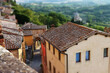 An scenic overview with roofs of old buildings in a vintage old town in Montepulciano Italy