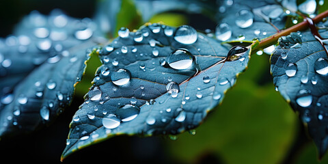 Wall Mural - Lace patterns created by the wind and rain, like drops of dew left on the surface of the leav