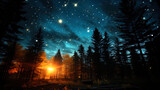 Fototapeta Kosmos - Star rains permeating heaven, like a fireworks in honor of the greatness of the unive