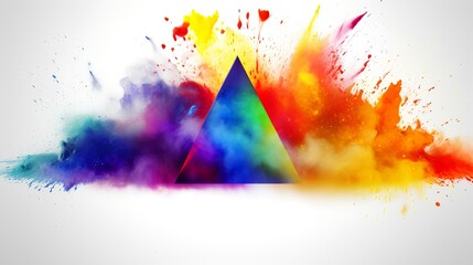 Wall Mural - Triangle happy Holi colorful background festival