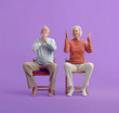  eldery couple people practicing chair yoga