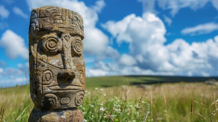 Wall Mural - totem on the field.