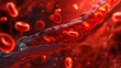 © Prasanth - Clogged arteries on scientific background. 3d illustration..