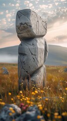 Wall Mural - totem on the field.