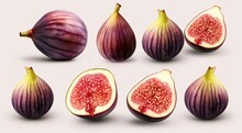 A Group Of Figs And A Half Of Figs