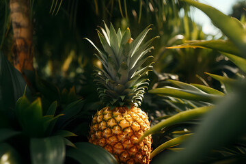  Tropical, Juicy Pineapple . Generated AI