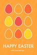 Trendy Easter design with colourful eggs. Modern minimal style. Layout of a greeting card.  Vector illustration