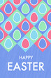 Easter greeting card with eggs. Abstract background. Vector illustration