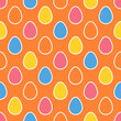 Easter seamless pattern with colourful eggs. Retro design for card, invitation and poster. Vector illustration