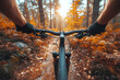 Mountain biking adventure on a rugged trail Showcasing the thrill and physical challenge of outdoor sports