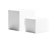 © akk png - Object single white isolated podium 3d background white stone minimalistic shape Empty cube geometry placement splay abstract Product poduim stone advertising geometry block room object pedestal