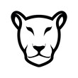 Lioness Head Logo Icon Geometric Face Black Contour