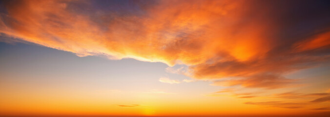 Poster - Magical colorful sunset with cloudy sky lit by the sun.