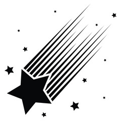 Wall Mural - Set of Shooting stars icons. Star trail sign Vector Illustration.