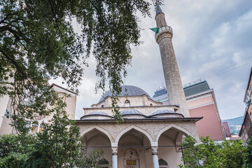 Wall Mural - Ferhadija Mosque located in Bascarsija area in Sarajevo, Bosnia and Herzegovina