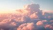 © Prasanth - Clouds background in soft, warm, pastel and neutral colors. Aesthetic minimalism wallpaper for social media content. View of sky above clouds. Serene, calming backdrop. Tranquility and simplicity.