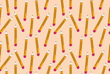 Fototapeta Nowy Jork - seamless pattern with pencils; could be used as a background for stationery, educational materials or artistic-themed projects- vector illustration