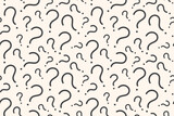 Fototapeta Nowy Jork - seamless pattern with question marks; perfect for educational materials, trivia games or any content aimed at encouraging critical thinking- vector illustration