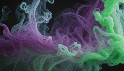 Poster - Purple and green toxic smoke background