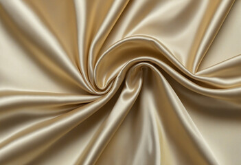 Poster - Luxury Silk Fabric Wallpaper with Wrinkles and Folds, Golden Color