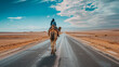 pessoa andando de camelo pelas estradas