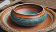 A colorful pottery bowl, a craft of indigenous cultures 