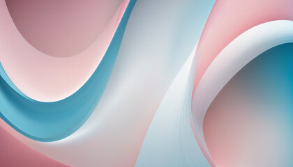 Poster - Abstract background with smooth lines in pastel pink and blue colors