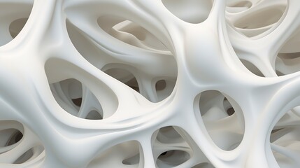 Poster - Abstract 3d rendering of white geometric shapes.