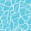 Seamless pattern design featuring stylized blue waves on a light blue background