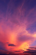 Colorful clouds at sunset. dance of clouds. purple and pink colored clouds. Dramatic and romantic sky.