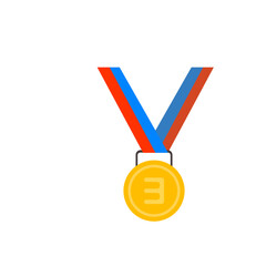 gold medal with ribbon