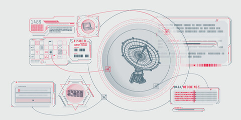 Wall Mural - hud interface for processing and storing radio telescope data.