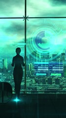 Wall Mural - the specialist studies crypto exchange data, 3d render
