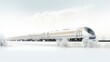 © Voilla - A train on a plain background. Minimal 3d style .