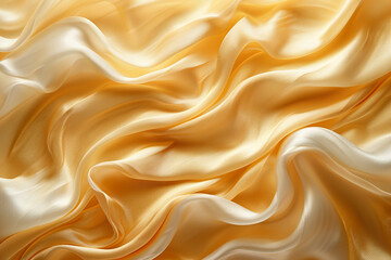 Wall Mural - Wavy golden silk fabric background.