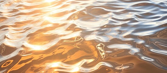 Wall Mural - An artistic landscape painting capturing a close up of brown liquid water with the sun reflected on it, creating a beautiful and mesmerizing pattern in nature