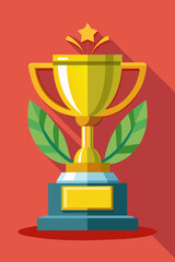 A trophy in minimalist vector style.