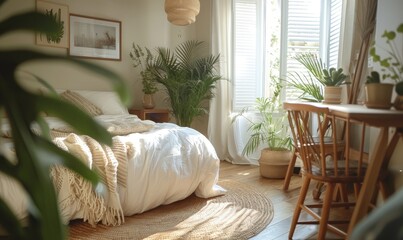 Wall Mural - A small kid bedroom with a desk