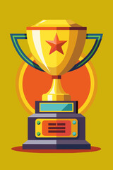 A trophy in minimalist vector style.