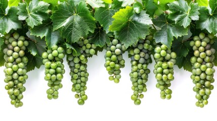 Wall Mural - Isolated Border of Fresh Grapevine