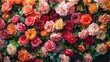 Vibrant Rose Bouquet on Colorful Background