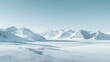 © Tida - Endless icy plains with distant mountains - Serene arctic landscape showing an ice-covered expanse leading to distant snow-laden mountains