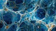 Electron Microscopic Visualization of Intricate Brain Neural Network and Cellular Structures in Striking Blue Hues