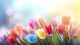 Fototapeta Tulipany - Tulips, beautiful composition spring flowers